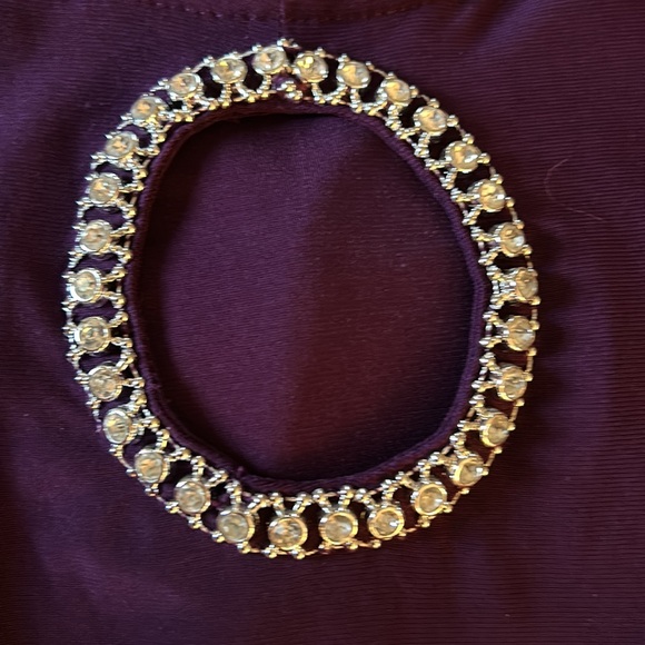 MSK bling deep purple dressy keyhole rhinestone top Size XL - Picture 4 of 5